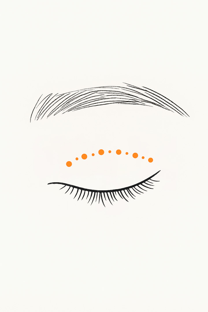 디자인한 라인을 따라서[b]포인트를 지정합니다.